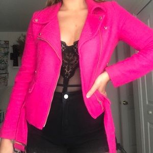 Forever 21 pink moto jacket (not leather)